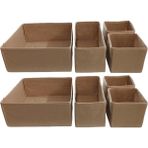 Balkan Room 8'li Bej Çekmece Içi Düzenleyici Organizer Set - Çok Amaçlı Dolap Içi Kutu Seti