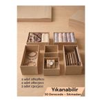 Balkan Room Keçe 6'lı Çekmece İçi Düzenleyici Organizer Set - Çok Amaçlı Dolap İçi Kutu Seti