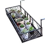Balkon Bahçe Korkulukları için Metal Asılı Çiçek Saksısı Tutacağı - Çit için İç/Dış Mekan Bitki Standı - Dayanıklı ve Şık Bitki Saksı Askısı