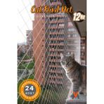 Balkon Filesi 2,5x3 M, Kuş ve Kedi Koruma Ağı, Piton, Kanca, Dübelle Dahil - Ahşap - Beyaz - Seçenek 1