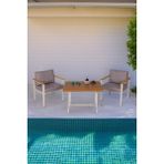 Balkon Mobilyası, Bahçe Takımı, Metal Teras Seti, Su Itişili Koltuklar, Yıkanabilir Minderler - 1+1+Masa - Gri