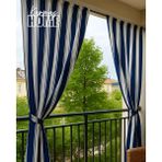Balkon Perdesi Branda Kumaşı-Yağmur Geçirmez-Kalın-Bağcıklı-Düğmeli Mavi/beyaz - Mavi - Beyaz - 250 x 180 cm
