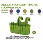 Balkon Saksı Kendinden Askılı, İkili, Truva, 3.5L, 29X18.5 Cm