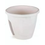 Balkon Saksı Zümrüt, No:1, 7.5L, 24X29.7x29.7 Cm, Kirli Beyaz