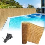 Balkon Veranda için Bambu Çit Rulosu - Doğal Dış Mekan Eskrim Panelleri, Geçici Thatch Çatı Kaplaması Kiracılar için İdeal Daire