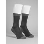 Balkonda Erkek Çorap 2'li Paket Jakar Bambu Uzun Dikişsiz Yumuşak Esnek Siyah & Gri - Paris Socks - Siyah - Gri - 40 - 44