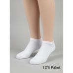 Balkonda Erkek Çorap Sneaker 12'li Paket Bambu Dikişsiz - Paris Socks - 40 - 44 - 001-Beyaz