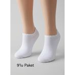 Balkonda Erkek Çorap Sneaker 9'lu Paket Pamuklu - Patya - 40 - 44 - 001-Beyaz