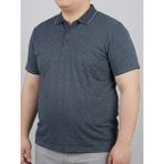 Balkonda Erkek Tişört Cepli Jakarlı Battal Boy Büyük Beden - Emfu - Lacivert - 5XL