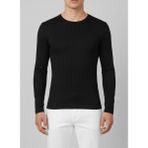 Balkonda Erkek Tişört Uzun Kol Sıfır Yaka Pamuklu Slim Fit - Tutku - Siyah - 2XL