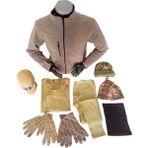 Balkonda Termal Set Polar Mont Bere Eldiven Maske Boyunluk Içlik Asker Kışlık Set Aks1-1 - 2XL - Haki - Yeşil