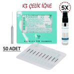 Ballet K3 Çelik 50 Adet Epilasyon İğnesi + K3 Gümüş İğne