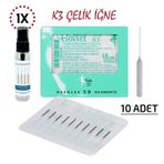 Ballet K4 Çelik 10 Adet Epilasyon İğnesi + K4 Gümüş İğne