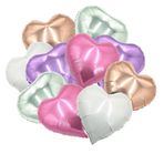 ballonfritz® Kalp Balon Seti Pembe Altın/Mor (Leylak) /Pembe/Gümüş/Beyaz 10 Parça - XXL 45,72 cm Folyo Balon Seti Sevgililer Günü için Düğün Dekorasyonu, Hediye veya Aşk Sürprizi olarak