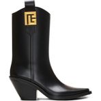 Balmain Metal Logolu Kadın Çizme - Siyah