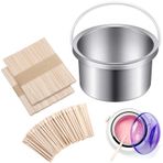 Balmumu ısıtıcı, iç saksı, epilasyon kabı, balmumu ısıtıcı, yedek tencere, 500 ml 14 oz tüy alma makinesi ve 200 adet balmumu aplikatör çubuğu, epilasyon için, kaş için