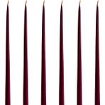 Balmumu Mum (6 Adet) 35Cm Konik Şamdan Mumu Doğal Petek Beeswax Candle (Mor)
