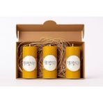 Balmumu Petek Mum 3'lü Set | Hesperia | 10.5cm x 4cm | Elle Sarım | Zararlı Kimyasalı Içermez |