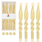 Balmumu Şamdanlar Spiral Konik Mumlar, Gedengni 25,4 cm Sarı Mum Çubuğu Uzun Konik Mum Arılar Antropoloji Ev Dekoru Düğünler Tatil Kadın Hediyeleri için Bükülmüş Mumlar (Beeawax, 24D4)