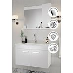Balneom Banyo Defne 02 65cm Banyo Dolabı Aynalı Dolaplı Üst Dolap Lavabo Beyaz