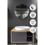 Balneom Banyo Gül 90 cm Demonte Banyo Dolabı Ayna Lavabo