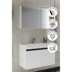 Balneom Banyo Idil 65 Cm Demonte Beyaz Lavabolu Banyo Dolabı Aynalı Dolaplı Üst Dolap Alt Dolap Lavabo