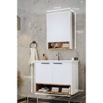 BALNEOM Banyo Karanfil Beyaz 65 Cm %100 Mdf Beyaz Banyo Dolabı Ayna Lavabo