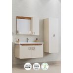 Balneom Banyo Selvi 80 cm Banyo Dolabı+Aynalı Dolaplı Üst Dolap+Lavabo+Boy Dolabı