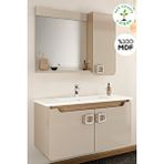 Balneom Banyo Selvi 80 Cm Demonte Banyo Dolabı Aynalı Dolaplı Üst Dolap Lavabo