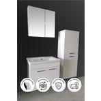 BALNEOM Defne 80 Cm %100 Mdf Banyo Dolabı Aynalı Dolaplı Üst Dolap Lavabo Boy Dolabı