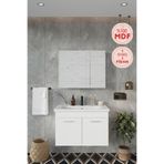 Balneom Defne 80 cm Üst Aynalı Lavabo Banyo Dolabı