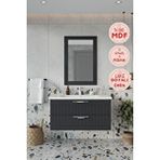 Balneom Erguvan Ant Demonte 100 Cm Banyo Dolabı Ayna Lavabo Çok Renkli