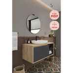 Balneom Gül 100 cm Aynalı Banyo Dolabı