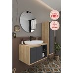 Balneom Gül 70 Cm %100 Mdf Lavabolu Banyo Dolabı Ayna Alt Dolap Lavabo Boy Dolabı