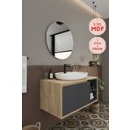 Balneom Gül 90 Cm %100 Mdf Lavabolu Banyo Dolabı Ayna Alt Dolap Lavabo