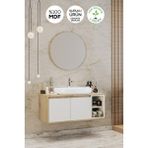 Balneom Gül Beyaz 90 cm Banyo Dolabı+Ayna+Lavabo