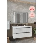 Balneom Kadife Beyaz Parlak Hıgh Gloss 100 cm Banyo Dolabı