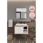 Balneom Lale Beyaz 70 cm Lavabolu Banyo Dolabı + Aynalı Dolap