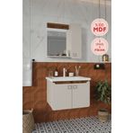 Balneom Selvi 65 Cm %100 Mdf Lavabolu Banyo Dolabı Aynalı Dolaplı Üst Dolap Lavabo