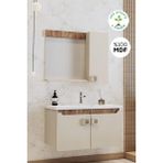 Balneom Selvi 65 cm Demonte Aynalı Dolaplı Üst Banyo Dolabı Lavabo