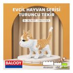 Balody Evcil Hayvan Serisi – Turuncu Tekir Kedi (BL16037) – Mikro Blok Yapı Oyuncakları Seti (Krem)