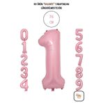 BALOMİS 1 Yaş Rakam Folyo Balon Pembe Helyum Uyumlu Doğum Günü Süsü