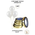 BALOMİS Metalize Gold Rafya Balon İpi 25 Metre Hediye Paketi Süsleme