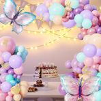 Balon çelenk kelebek doğum günü dekorasyonu kız dekorasyon kelebek çelenk pembe pastel kelebekler balon parti dekorasyonu için