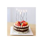 BALON DİYARI 6 LI KIVRIMLI MUM GÜMÜŞ 16CM Pasta Mumu Spiral Kıvrık Mum şık mum