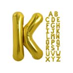 BALON DİYARI K Harf Balon Altın Gold 78cm büyük boy Hava ve helyum ile uyumlu