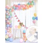 Balon Diyarı Makaron Karışık Renk 12 inç 50'li Balon Seti + 5 m Balon Zinciri – Parti ve Etkinlik Süslemeleri İçin