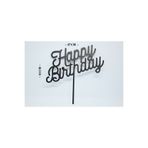 BALON DİYARI Pasta mumu happy birthday siyah