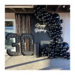 Balon Diyarı Pastel Balon Mat Siyah + Balon Zinciri - 100 Adet