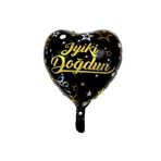 Balon Kalp Şekilli Iyiki Doğdun Yazılı Folyo Balon (SİYAH)